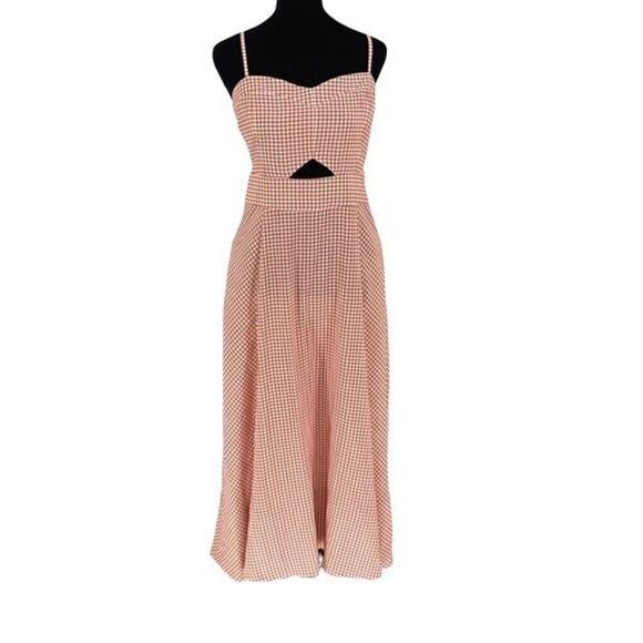 Hunter Bell‎ Maxwell Midi Dress Terracotta Gingham Size 10 NWT $496 - Picture 3 of 14